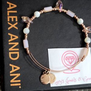 Alex and Ani gold crystal beaded bracelet